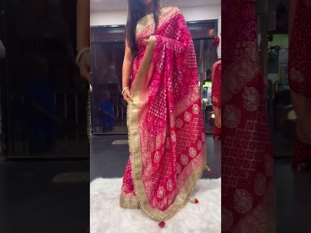 Khaddi Georgette Bandhej Gharchola Sarees | Handloom Weaving & Gotapatti Lace Designs