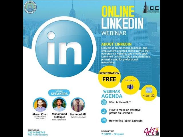 LinkedIn Webinar | ICE UET Taxila