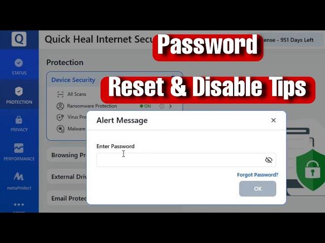 Quick Heal Antivirus Software Password Reset & Desable 