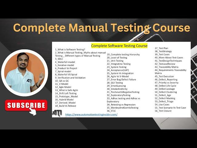 Complete Manual Testing Course: Learn Testing from Scratch