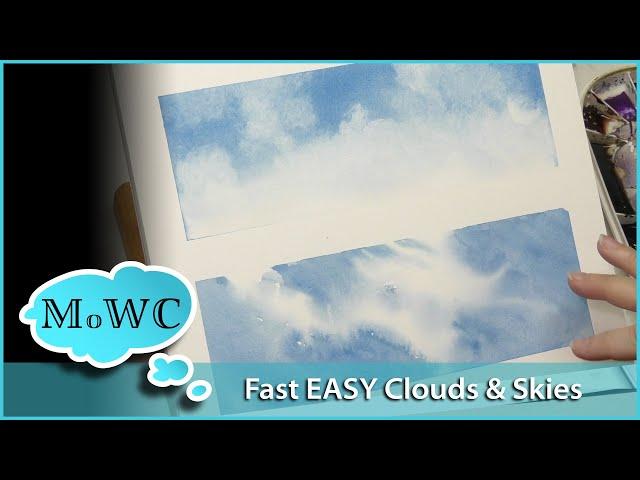 Try These 2 Simple Tricks for Easy Watercolor Clouds!