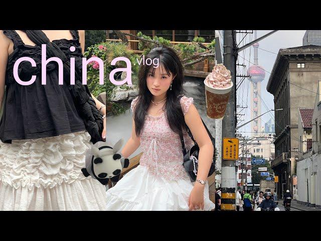 CHINA vlog  | cute spots in shanghai + chengdu, giant pandas, yuyuan garden, shopping, the bund