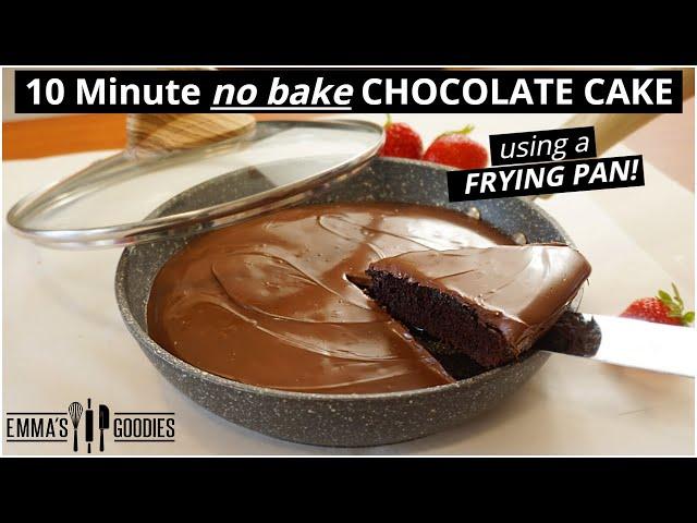 Easy 10 Minute CHOCOLATE CAKE in Frying Pan! NO Oven!