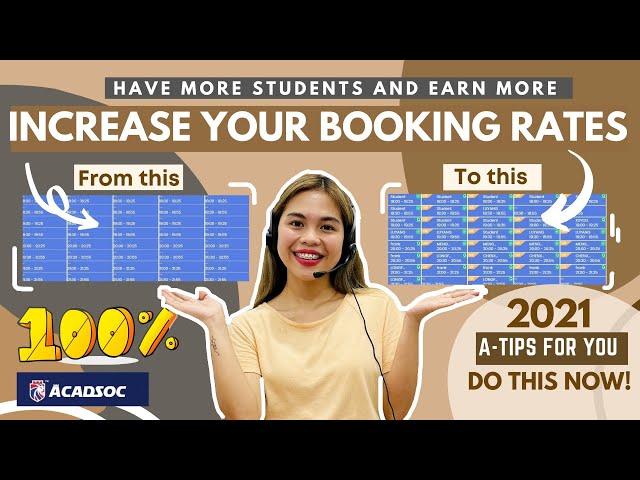 REALTALK TIPS to INCREASE your booking rates┃ACADSOC 2021