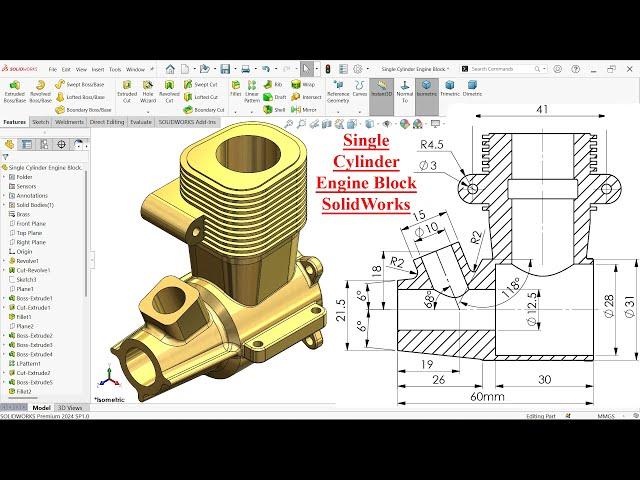 SolidWorks Advanced Tutorial-Single Cylinder Engine Block Modeling