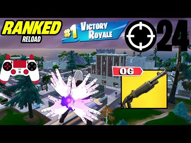 24 Elimination Solos "Ranked RELOAD” Gameplay Wins (Fortnite Chapter 6 PS4 Controller)