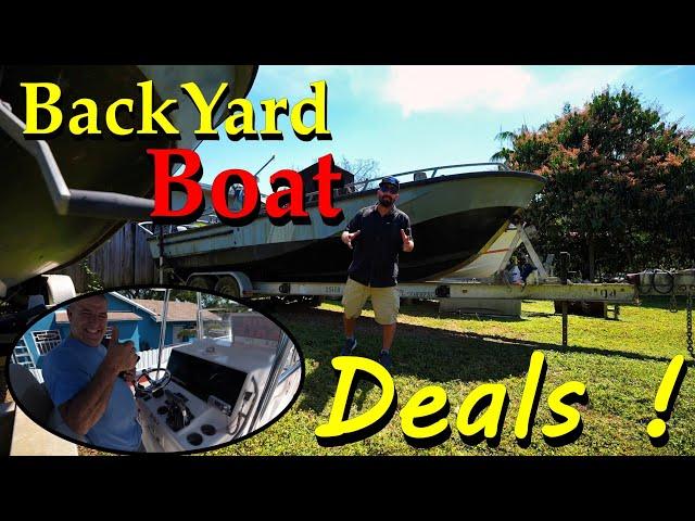 Picking Abandoned Boats in People's Yards ! (25 Whaler Guardian Available)