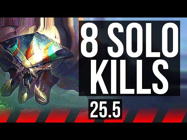 SKARNER vs GWEN (TOP) | 8 solo kills, Godlike, 600+ games, 13/5/12, 35k DMG | EUNE Master | 25.5