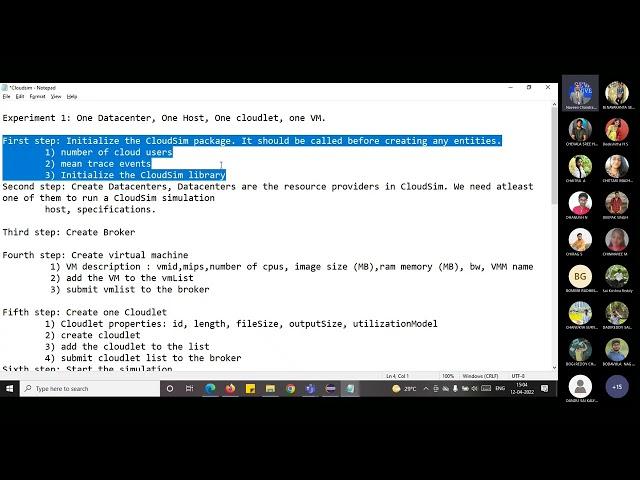 CloudSim Example 1: Data Center with one host, one Cloudlet.