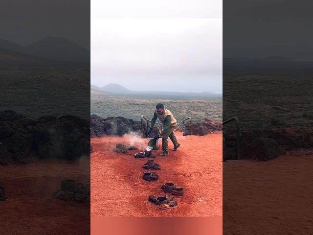 Timanfaya National Park, SPAIN  #canarias #shorts #travel #spain #vibes #naturelovers #geyser