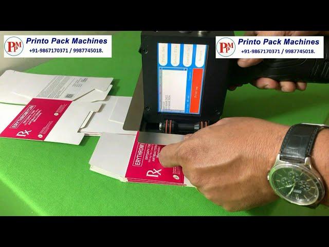 Carton box batch coding machine | Touch screen Batch Coding Machine | Handy Inkjet for pouch, Bottle