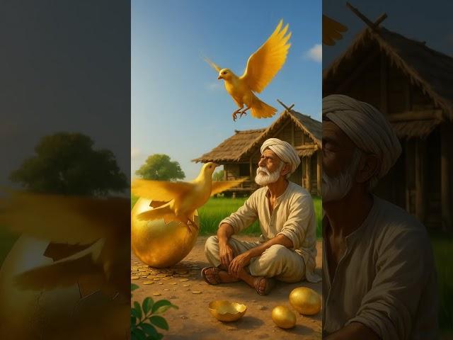 A farmer finds a golden egg and becomes very rich by selling it