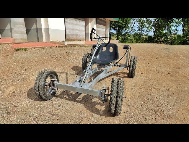 12v dual tire dual motor electric go kart from bicycle part and Flipsky motor