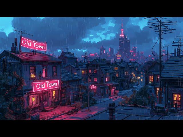 Nostalgic Japanese Town  Lofi Hip Hop Beats Rainy Season Vibes  1980s 90s Retro Lofi Rain Playlist