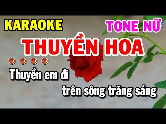 Karaoke Thuyền Hoa Tone Nữ Nhạc Sống Cha Cha Hay Nhất 2025 | Kho Nhạc Karaoke