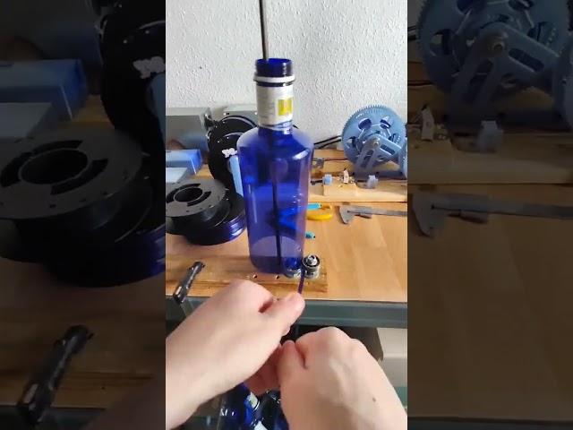 Making 3D filament: 9 minutes per bottle of manual processing, 3 minutes for this process