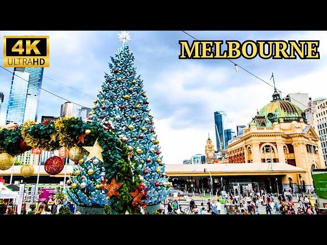 Busy CHRISTMAS Streets Of Melbourne City! 4K Walk 2024