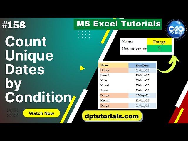 How To Count Unique Dates Based On Condition