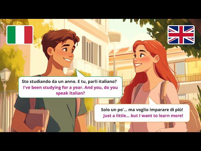 Learn Italian with beginner Dialogues – English and Italian Subtitles