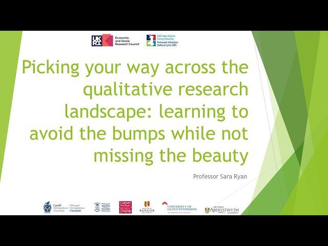 Professor Sara Ryan - Picking your way across the qualitative research landscape