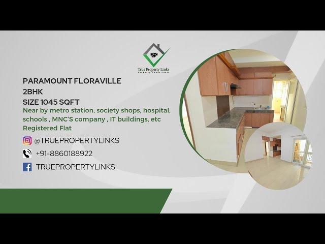 Paramount Floraville || 2BHK Flat || 8860188922 || Size 1045 SQFT