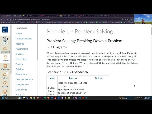 Intro to Programming in C# - Module 1 Lecture Part 1 - Problem Solving - Pseudocoding - Fall 2024