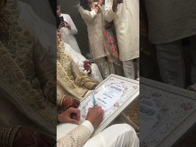 Symbol of Love: A couple signing my 'Phool' Nikkah Certificate #shorts