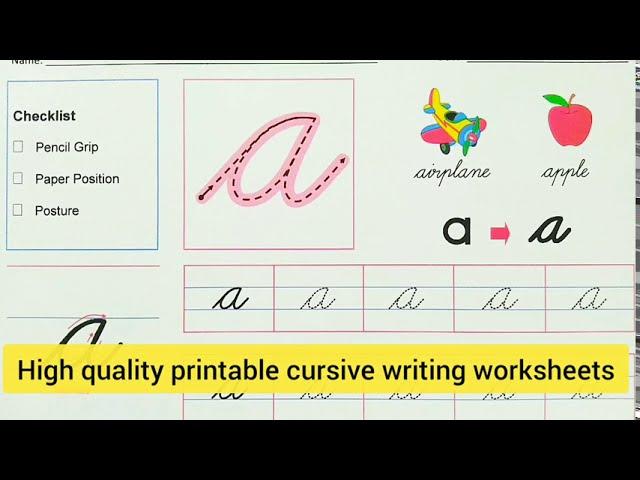 Cursive writing a to z, Download Cursive Writing Practice Worksheets pdf, Preschool worksheets