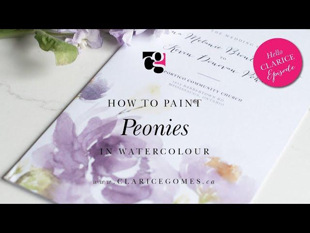 How to paint watercolour peonies - Hello Clarice Tutorials