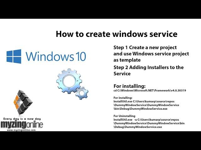 Windows service Lesson 1 - Creating windows service in visual studio