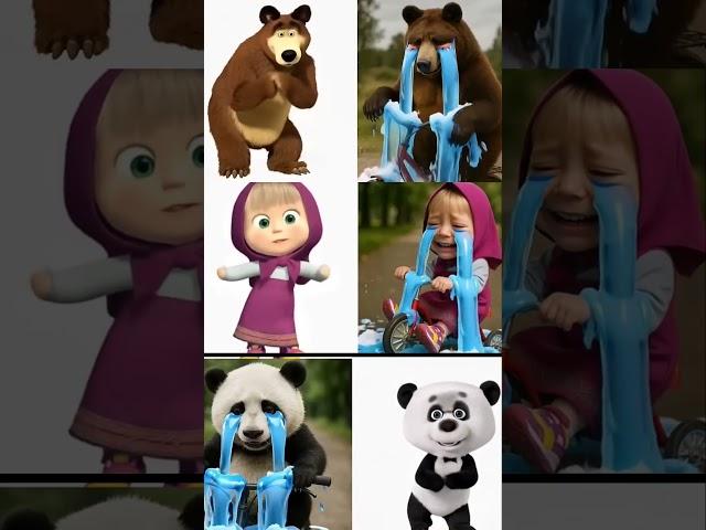 Masha Bear And Panda Crying #shorts #shortsfeed #funnyvideos #masha #bear #panda #crying #funny
