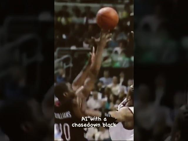 Allen Iverson with a chasedown block! (2001)