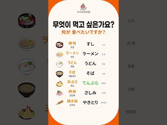 [모모일본어] 음식 (食べ物) たべもの (무엇이 먹고 싶은가요?)  #일본어기초 #일본음식 #일본어단어
