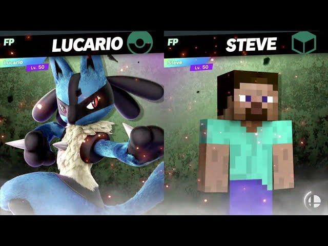 Super Smash Bros Ultimate Amiibo Fights  – Lucario vs the World #84 Lucario vs Steve