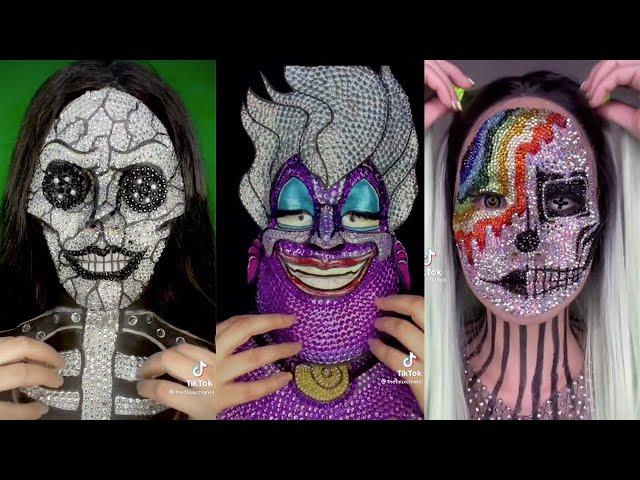 RHINESTONE MAKEUP REMOVAL | HALLOWEEN MAKEUP | ASMR