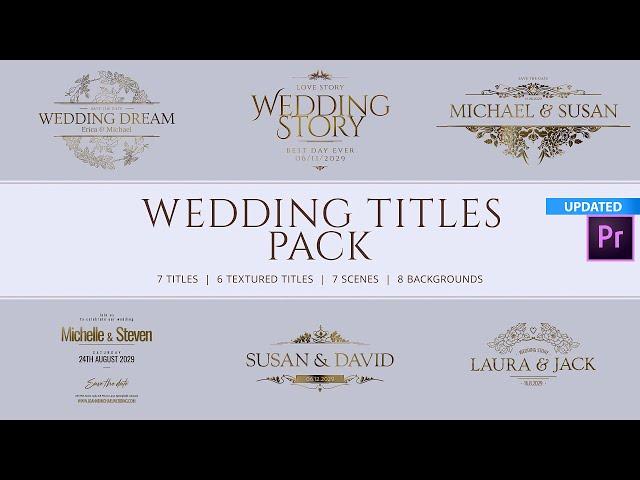 Wedding Titles Pack for Adobe Premiere Pro | MOGRT