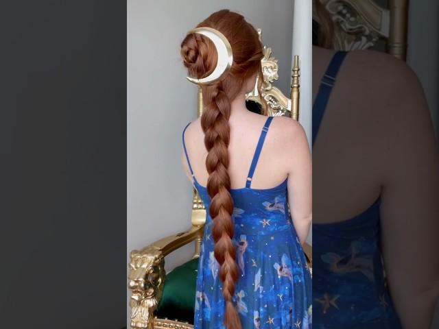 Styling a $200 hair clip?! Beautiful huge moon barrette from Epona Valley #hairstyle #longhair