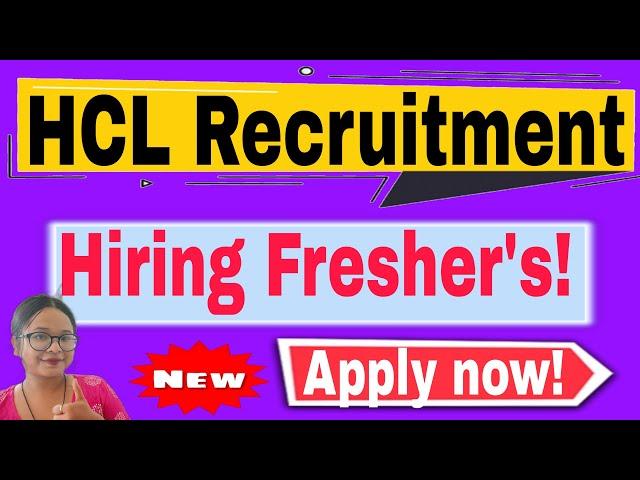 HCL Tech Recruitment 2023 : Hiring for Freshers as Process Associate : Apply now online