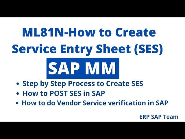 How to create SES using ML81N in SAP