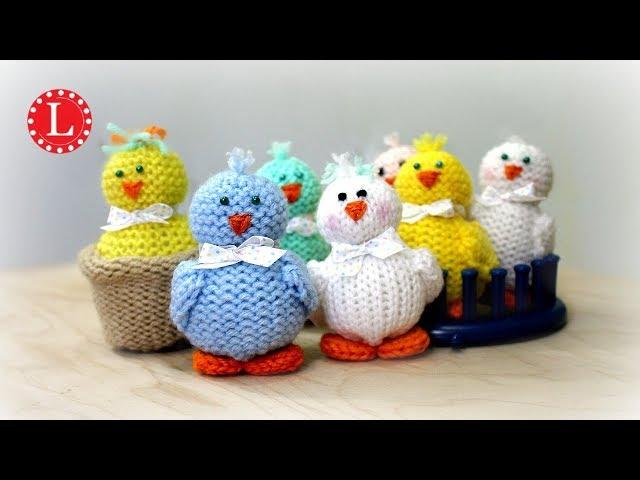 LOOM KNIT Toys on a Round Knitting Loom Tiny Chicks | Strickring | Tejer a Telar | Tricotin | نول