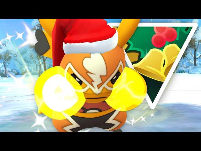 Shiny Wrestler-Pikachu wünscht Frohe Weihnachten 