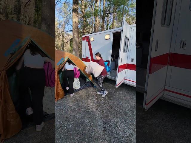 Testing out the new ambulance camper. Haven't done much more than clean it up, but we have big plans