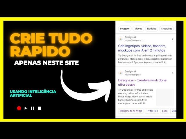 Crie tudo com IA rápido apenas neste site - Designs.AI