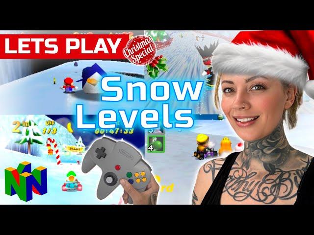 Nintendo 64 Christmas Eve Snow Levels special! Mario Kart, Mario 64, Diddy Kong game play!