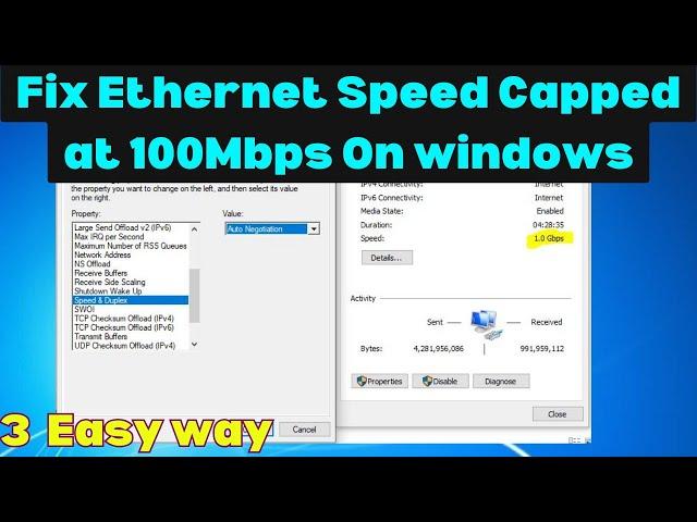 Fix Ethernet Speed Capped at 100Mbps On windows. || 2023