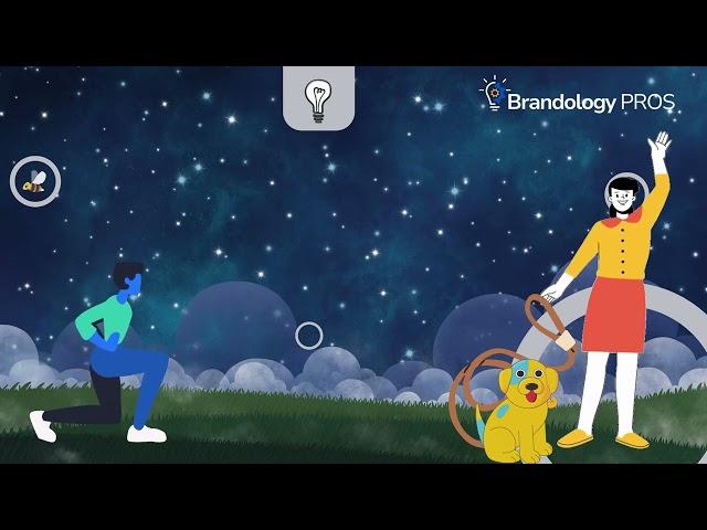 Webex Virtual Background - Girl Waves with Dog and Steps - Brandology Pros