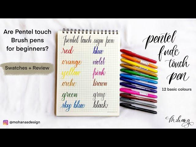 Pentel Fude touch Sign Brush Pen | For beginners | Swatches | Hand lettering