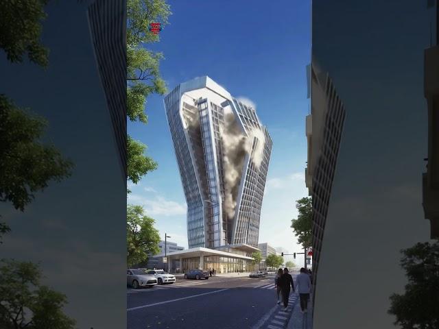 Tall City Building Collapses Floor by Floor | Realistic City Disaster Scene #uzrai #buildingcollapse