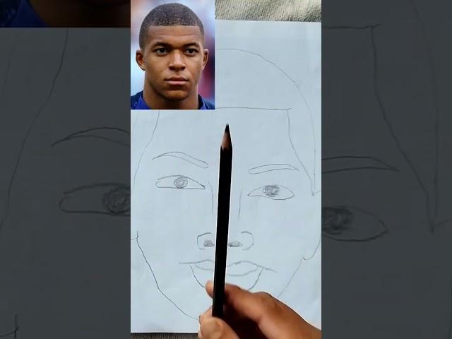 Drawing Face Mbappe#mbappe #face #drawing #shorts