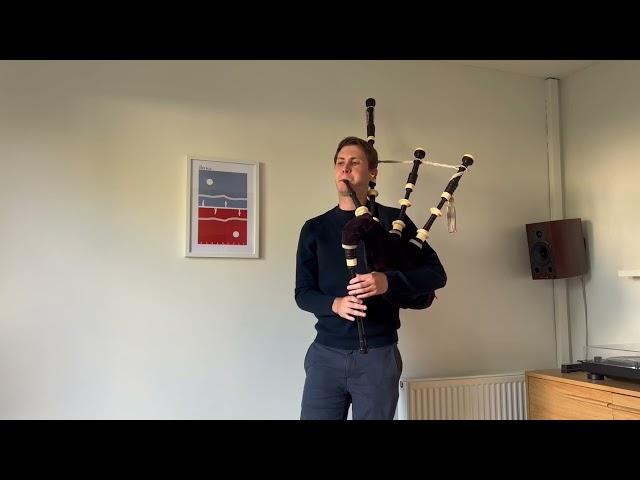 Connor Sinclair playing the Legacy Heritage Bagpipes